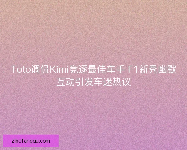 Toto调侃Kimi竞逐最佳车手 F1新秀幽默互动引发车迷热议